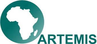 A logo featuring an outline of Africa inside a green circle, with the word "ARTEMIS" in bold green letters.